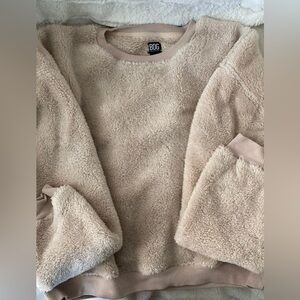 BDG Women's Cozy Tan Teddy Sweater